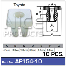 Fasteners Pkt 10 AF154-10 - Nice Products | Universal Auto Spares