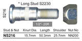 Stud & Nut NS216 - Nice Products | Universal Auto Spares