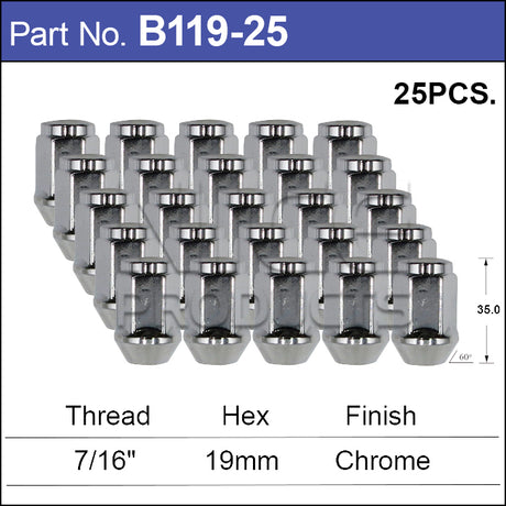 Wheel Nut B119-25 - Nice Products | Universal Auto Spares