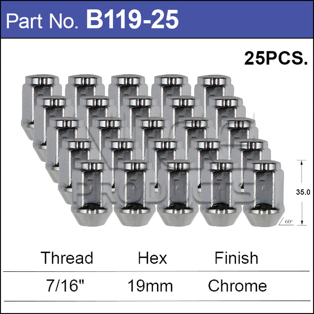 Wheel Nut B119-25 - Nice Products | Universal Auto Spares