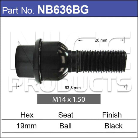 Wheel Bolt NB636BG - Nice Products | Universal Auto Spares