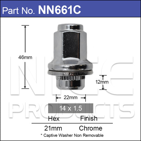 Wheel Nut NN661C - Nice Products | Universal Auto Spares