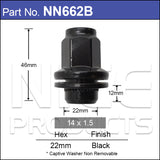 Black Wheel Nuts NN662B - Nice Products | Universal Auto Spares