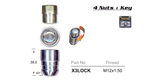 Lock Nuts (set of 4) X3LOCK - Nice Products | Universal Auto Spares