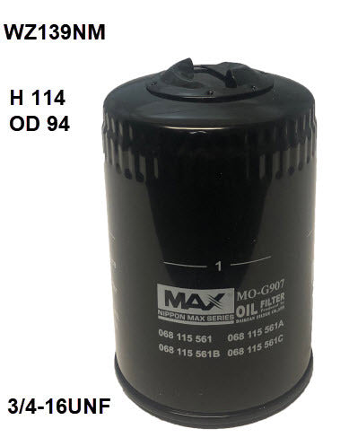 Oil Filter Z139 Fits Land Rover/VW/Daihatsu WZ139NM - Wesfil