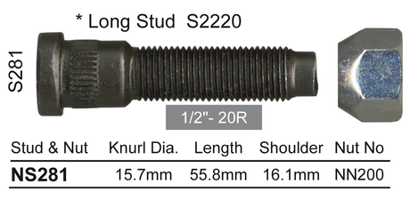 Stud & Nut NS281 - Nice Products | Universal Auto Spares