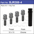 Tuner Bolts pk4 BJR358-4 - Nice Products | Universal Auto Spares