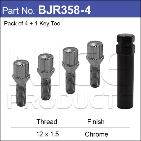 Tuner Bolts pk4 BJR358-4 - Nice Products | Universal Auto Spares