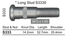 Wheel Stud S333 - Nice Products | Universal Auto Spares