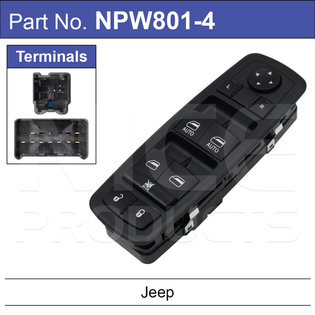 Power Window Swith NPW801-4 - Nice Products | Universal Auto Spares