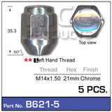 Chrome Nut B621-5 - Nice Products | Universal Auto Spares