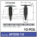 Fasteners Pkt 10 AF008-10 - Nice Products | Universal Auto Spares