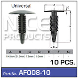 Fasteners Pkt 10 AF008-10 - Nice Products | Universal Auto Spares