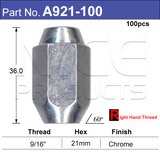 Chrome Nuts pk100 A921-100 - Nice Products | Universal Auto Spares