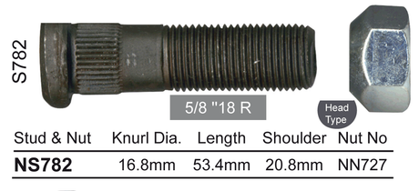 Stud & Nut NS782 - Nice Products | Universal Auto Spares