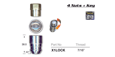 Lock Nuts (set of 4) X1LOCK - Nice Products | Universal Auto Spares