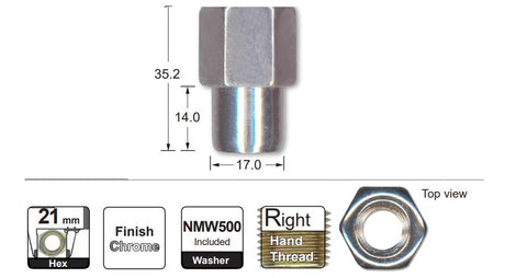 Open Ended Nut MO235 - Nice Products | Universal Auto Spares
