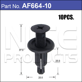 Fasteners Pkt 10 AF664-10 - Nice Products | Universal Auto Spares