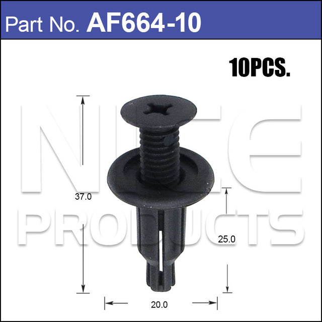 Fasteners Pkt 10 AF664-10 - Nice Products | Universal Auto Spares