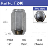 Chrome Nut F240 - Nice Products | Universal Auto Spares