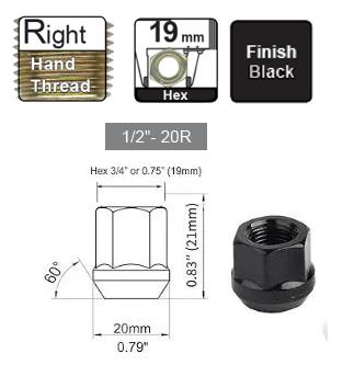 Wheel Nuts Black NN210B - Nice Products | Universal Auto Spares