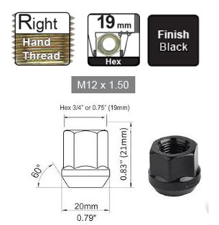 Wheel Nuts Black NN310B - Nice Products | Universal Auto Spares