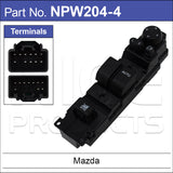 Power Window Switch NPW204-4 - Nice Products | Universal Auto Spares