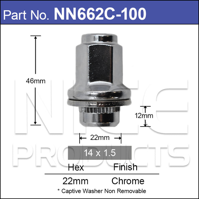 Toyota Landcruiser Alloy Nuts NN662C-100 - Nice Products | Universal Auto Spares
