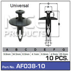 Fasteners Pkt 10 AF038-10 - Nice Products | Universal Auto Spares