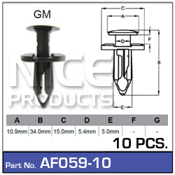 Fasteners Pkt 10 AF059-10 - Nice Products | Universal Auto Spares