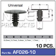 Fasteners Pkt 10 AF026-10 - Nice Products | Universal Auto Spares