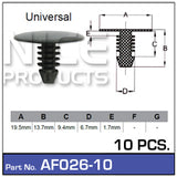 Fasteners Pkt 10 AF026-10 - Nice Products | Universal Auto Spares