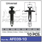 Fasteners Pkt 10 AF039-10 - Nice Products | Universal Auto Spares