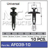 Fasteners Pkt 10 AF039-10 - Nice Products | Universal Auto Spares