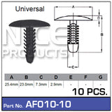 Fasteners Pkt 10 AF010-10 - Nice Products | Universal Auto Spares