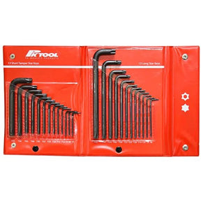 25 Pieces Tamper Star & Star Key Set Carry Wallet - PKTool