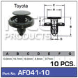 Fasteners Pkt 10 AF041-10 - Nice Products | Universal Auto Spares
