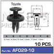 Fasteners Pkt 10 AF029-10 - Nice Products | Universal Auto Spares