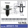 Fasteners pkt10 AF031-10 - Nice Products | Universal Auto Spares