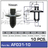 Fasteners pkt10 AF031-10 - Nice Products | Universal Auto Spares