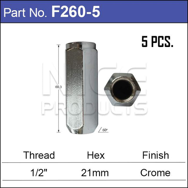 Chrome Nut F260-5 - Nice Products | Universal Auto Spares