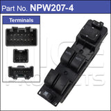 Power Window Switch NPW207-4 - Nice Products | Universal Auto Spares