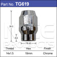 Wheel Nut TG619 - Nice Products | Universal Auto Spares
