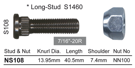 Stud & Nut NS108 - Nice Products | Universal Auto Spares