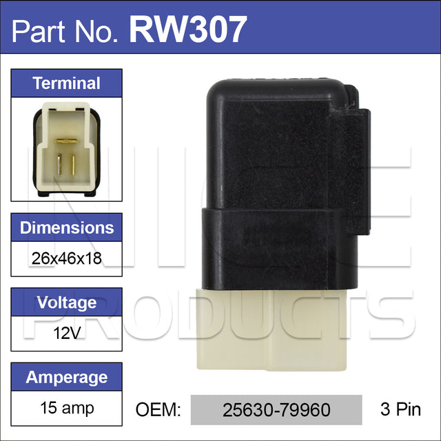 Relay OEM:25630-79960 RW307 - Nice Products | Universal Auto Spares