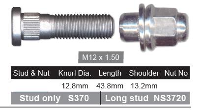 Wheel Stud & Nut NS370B - Nice Products | Universal Auto Spares