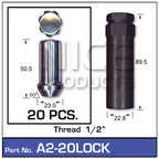 Chrome Nuts A2-20LOCK - Nice Products | Universal Auto Spares