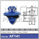 FASTENERS PKt 10 AF141-10 - Nice Products | Universal Auto Spares