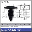 FASTENERS Pkt 10 AF229-10 - Nice Products | Universal Auto Spares