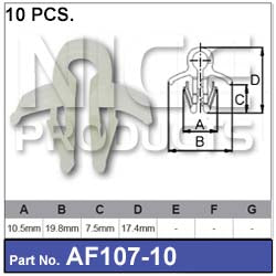 FASTENERS Pkt 10 AF107-10 - Nice Products | Universal Auto Spares